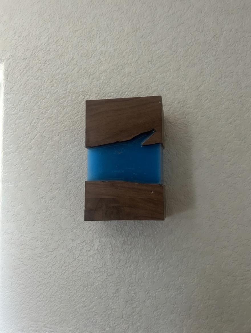 Handcrafted Live Edge Resin Wall Sconce | Custom LED Glow Light