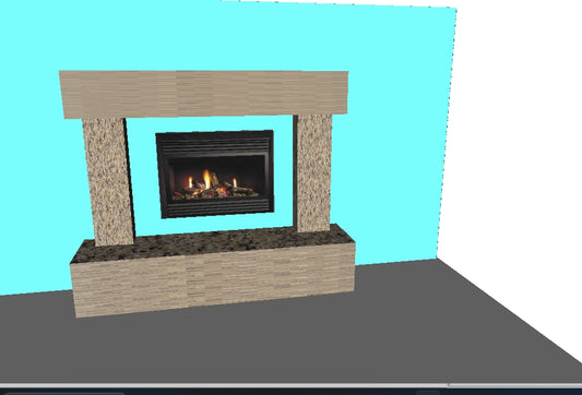Custom Backlit Fireplace Mantel with Hearth — 50% Deposit
