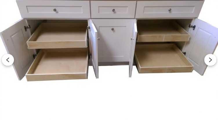 Open cabinet with multiple drawers on a white background