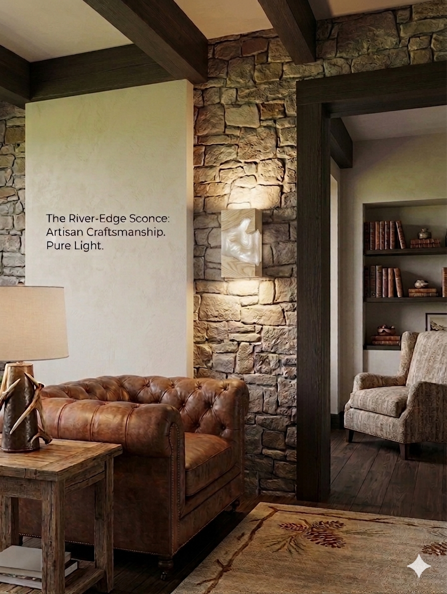 Handcrafted Live Edge Resin Wall Sconce | Custom LED Glow Light