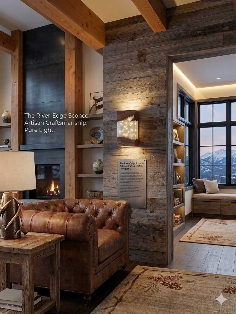 Handcrafted Live Edge Resin Wall Sconce | Custom LED Glow Light