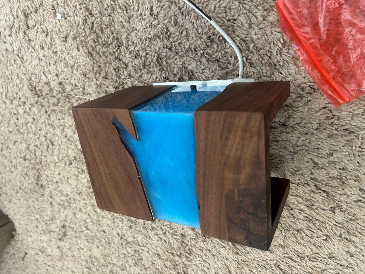 Handcrafted Live Edge Resin Wall Sconce | Custom LED Glow Light
