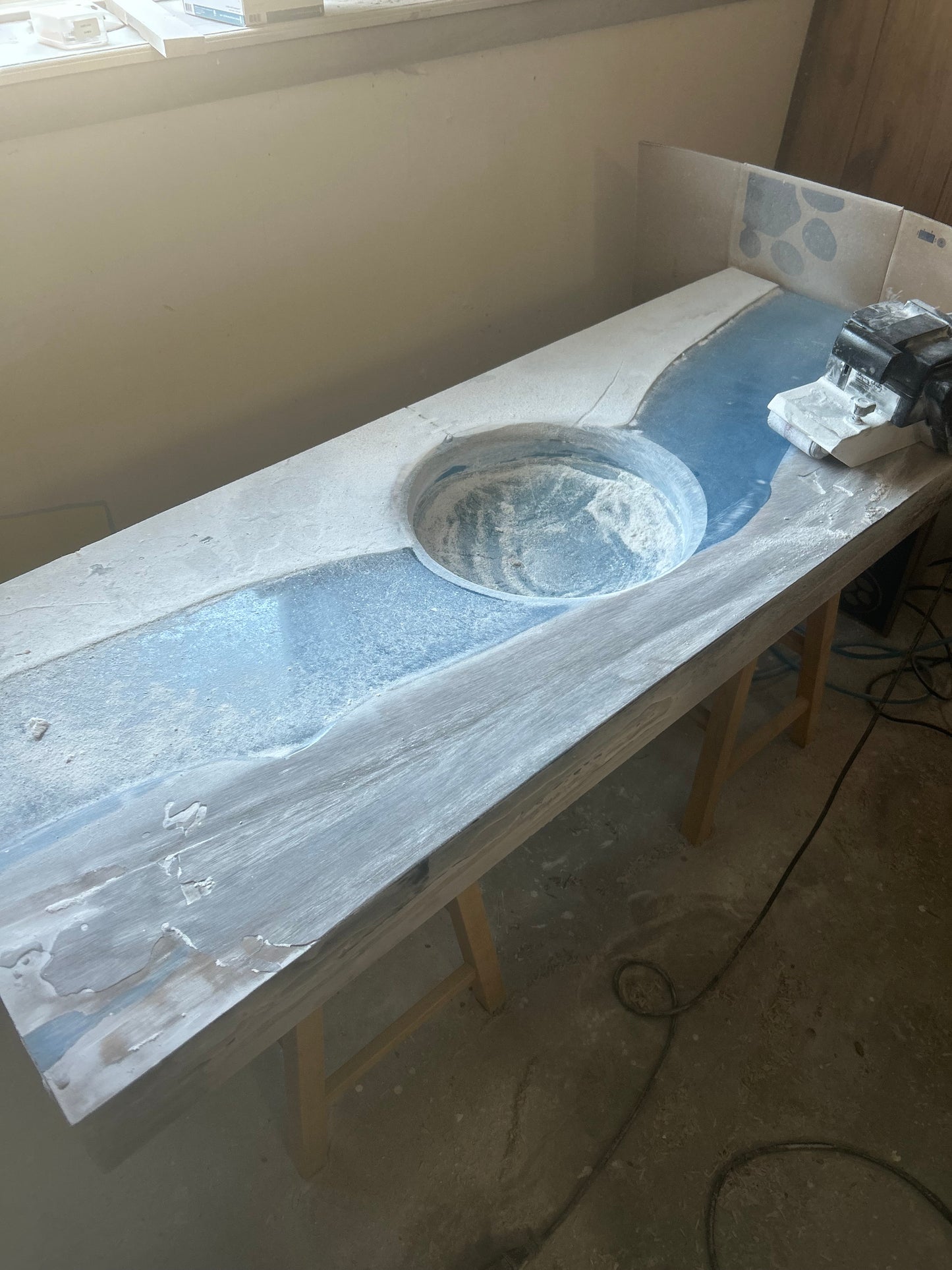 Live Edge River Resin Sink, Epoxy Resin & Wood Sink Vanity