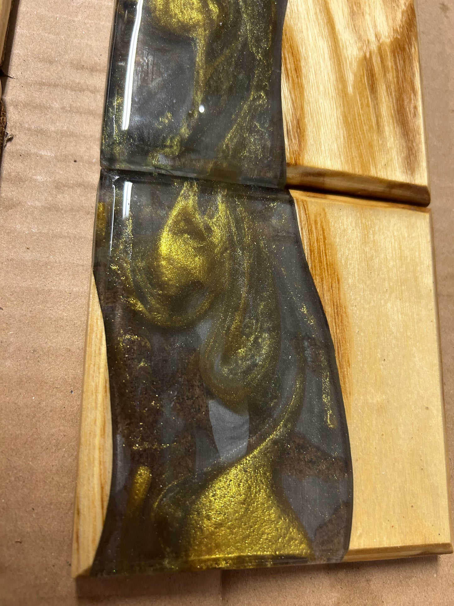 Handmade White Oak and Resin Epoxy Coaster Set | set of 4