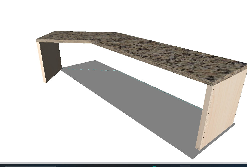 Executive Walnut Resin River Desk and Credenza Office