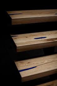 Handmade ASH and Epoxy Resin Stair Treads – Non-Slip, Custom Luxury Interior Steps