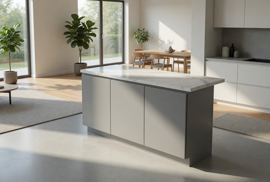 Slab Signature Series Island With Epoxy Resin Countertop-GRAY