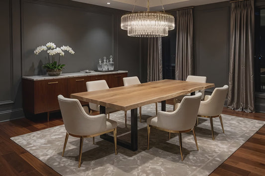 Live Edge White Oak Dining Table 38"x 96" – 2" Thick | Solid Wood Slab